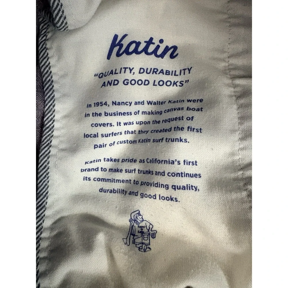 Katin Swim Trunks Shorts Purple Elastic Waist Drawstring Men MEDIUM LINEN COTTON